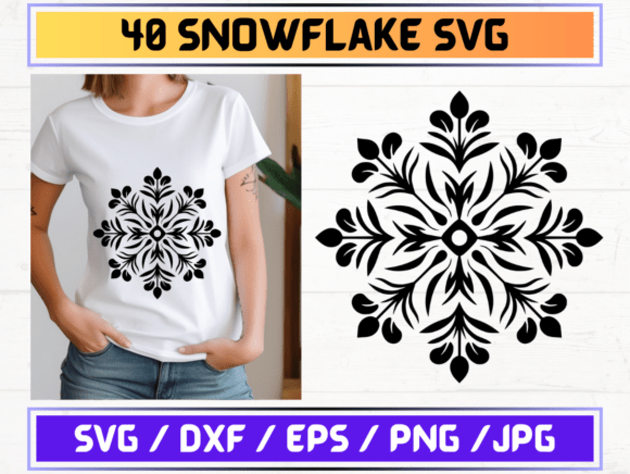 40 Snowflake SVG Bundle: A Versatile Resource for Designers and Creators