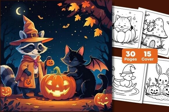 Cozy Halloween Coloring Book for Adults