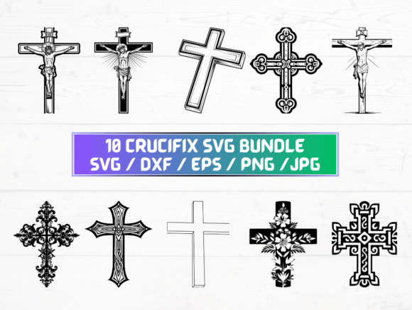 Crucifix Silhouette: A Modern Design Element for Creative and Professional Use