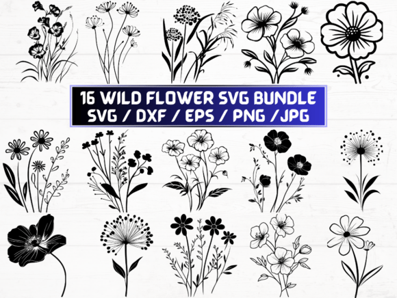 Wild Flower Silhouette Svg Pack